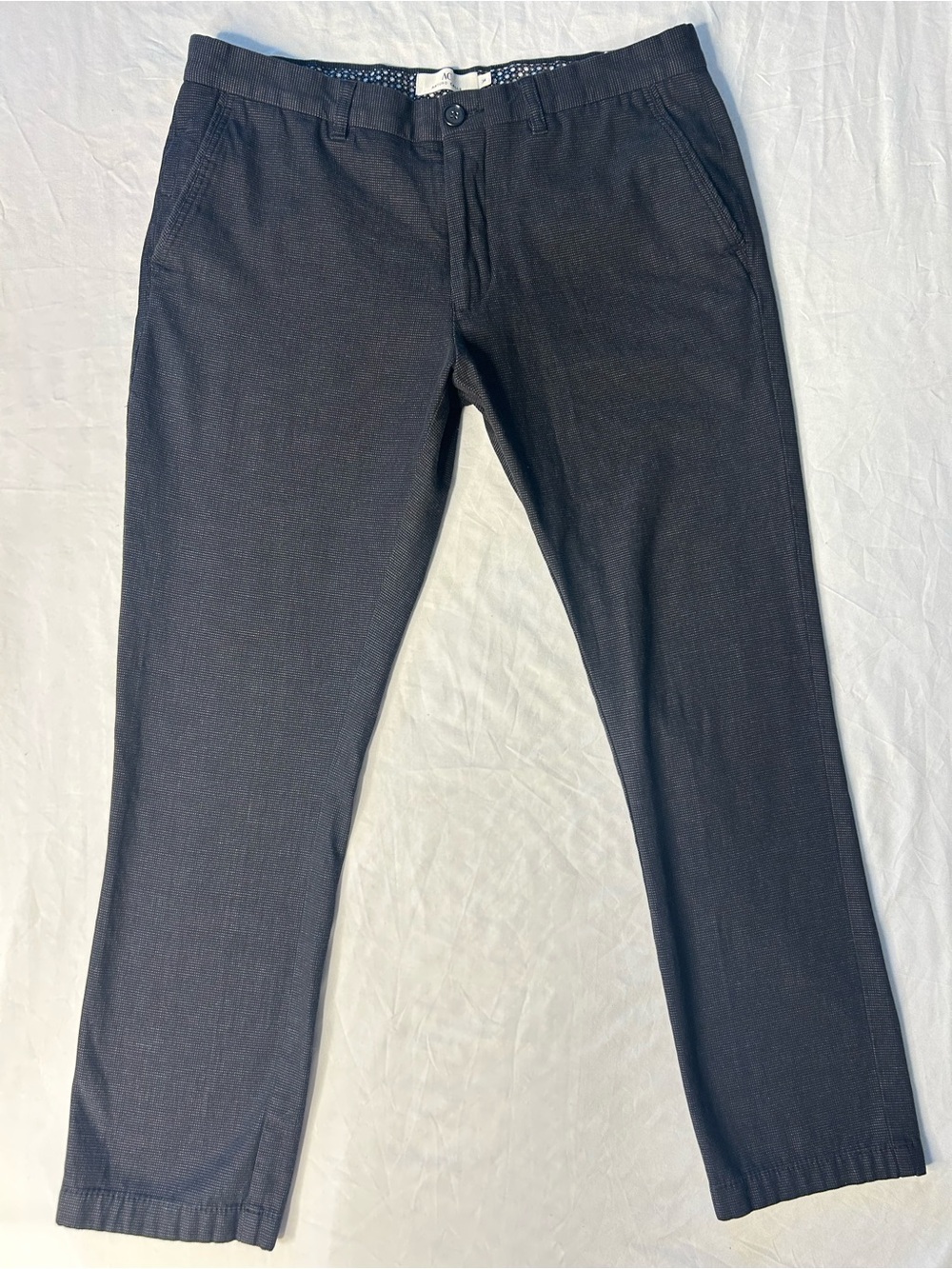 Arturo Calle Micro-Pattern Dress Pants 34x32 Charcoal